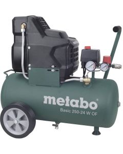 Metabo Basic 250-24 W OF Olievrij Compressor - 1500W - 8 bar - 24L - 95 l/min - 601532000